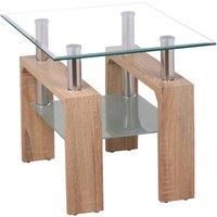 Telford Glass Top Lamp Table Natural