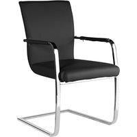 Heartlands Furniture Set Of 2 Una Faux Leather Arm Chairs - Chrome/Black