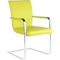 Heartlands Furniture Set Of 2 Una Faux Leather Arm Chairs - Chrome/Green