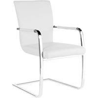 Set Of 2 Una Faux Leather Arm Chairs - Chrome/White