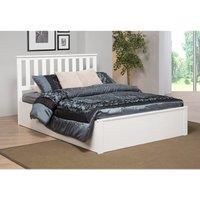 Zoe Storage Double Bed Solid Rubberwood - White