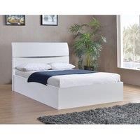 Arden White High Gloss Storage Bed Double