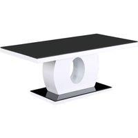 Coffee Table Grey Glass Top White Round Frame Grey Glass Base Gloss Finish