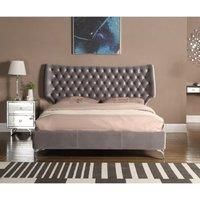 Ashbourne Velvet Double Bed Grey