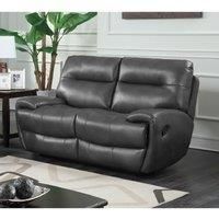 Bampton Recliner 2 Seater Faux Leather Sofa Grey