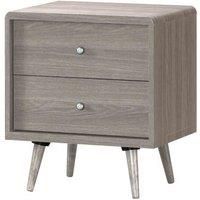 Heartlands Furniture Belvoir Bedside 2 Drawer Grey Oak