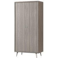 Heartlands Furniture Belvoir Wardrobe 2 Door Grey Oak
