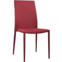 Set Of 4 Chatham Fabric Chairs Metal Legs Red