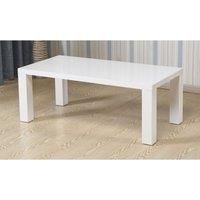Coffee Table White Rectangle Top Gloss Finish