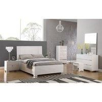 Helsinki High Gloss King Size Bed - White