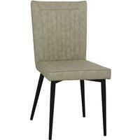 Set Of 4 Hoskin Faux Leather Chairs - Taupe/Black