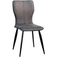 Set Of 2 Manhattan PU Faux Leather Chairs - Grey/Black