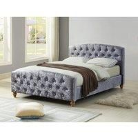 Millbrook Crushed Velvet King Size Bed Silver