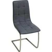 Heartlands Furniture Set Of 2 Olivia Faux Leather Chairs - Chrome/Grey