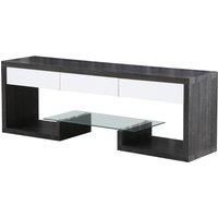 Samba TV Unit Black & White High Gloss 3 Drawers