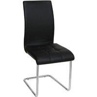 Heartlands Furniture Set Of 4 Samurai Faux Leather Chairs - Chrome/Black