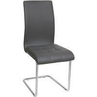 Heartlands Furniture Set Of 4 Samurai Faux Leather Chairs - Chrome/Grey