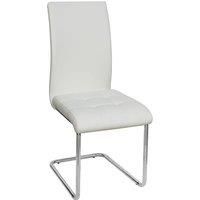 Heartlands Furniture Set Of 4 Samurai Faux Leather Chairs - Chrome/White