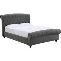 Santafe Linen Fabric King Size Bed Grey