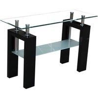 Telford Glass Top Console Table High Gloss Black