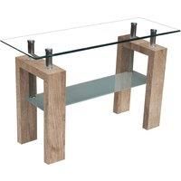 Telford Glass Top Console Table High Gloss Natural