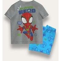 Spidey & His Amazing Friends Boys Summer Pyjamas Spiderman Cotton Pyjama Bottoms & Short-Sleeve T-Shirt Set Kids Pjs Nightwear Outfit (Multi, 2-3 Years)