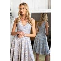 V-Neck Floral Lace Dress