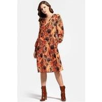 Chiffon Loose Dress with V Neck