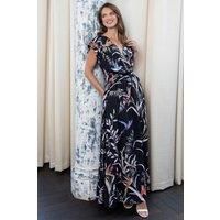 Chiffon Wrap-Top Maxi Dress