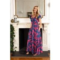 Chiffon Wrap-Top Maxi Dress