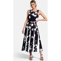 Box Pleat Midi Dress with Contrast Skirt