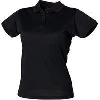 Henbury Womens/Ladies Coolplus® Fitted Polo Shirt (M) (Black)
