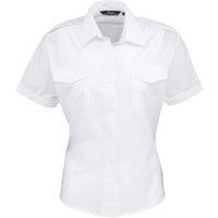 Premier Workwear Ladies Short Sleeve Pilot Shirt White 22
