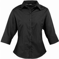 Premier Workwear Ladies 3/4 Sleeve Poplin Blouse Black 16