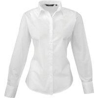 Premier Fitness Women's Poplin Long Sleeve Blouse, White (White), (Size:10)