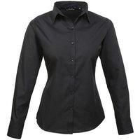 Premier Fitness Women's Poplin Long Sleeve Blouse, Black (Black), (Size:10)