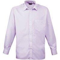 Premier Mens Long Sleeve Formal Plain Work Poplin Shirt 13 Sizes RW1081