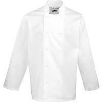 Premier Chef Unisex Chefs Jacket Long Sleeve in Black and Wh  RW1121