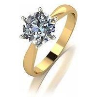 Moissanite 9Ct Gold 1.50Ct Eq Moissanite Solitaire Ring