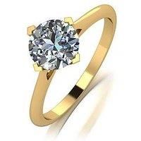 Moissanite Moissanite 9Ct Yellow Gold 1.25Ct Eq Solitaire Ring
