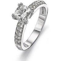 Moissanite 18 Carat White Gold 100Pt Equivalent Cushion Cut Ring