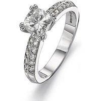 Moissanite 18 Carat White Gold 100Pt Equivalent Cushion Cut Ring