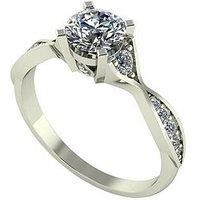 Moissanite 9Ct Gold 1Ct Eq Twisted Shank Solitaire Ring