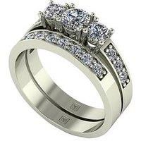 Moissanite Lady Lynsey 9Ct Gold 1Ct Total Moissanite Trilogy Bridal Set