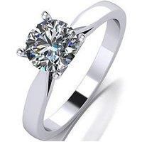 Moissanite Platinum 1Ct Moissanite Solitaire Ring