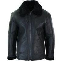 Mens Real Leather Sherling Sheepskin Original B3 Flying Pilot Jacket Warm Winter