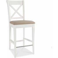 Bentley Designs Norfolk Two Tone X Back Bar Stool - Ivory Bonded Leather (pair)
