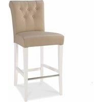 Bentley Hampstead Two Tone Upholstered Bar Stool - Ivory Bonded Leather (Pair)