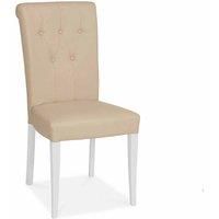 Bentley Designs Hampstead Two Tone Uph Chair - Ivory Bonded Leather (Pair)