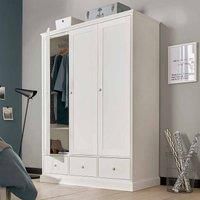 Bentley Designs Rigby White Triple Wardrobe, White